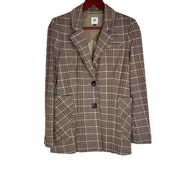 Cabi Womens Pastime Houndstooth Plaid Blazer Style 3548 Size 4 Multicolored - Picture 1 of 12